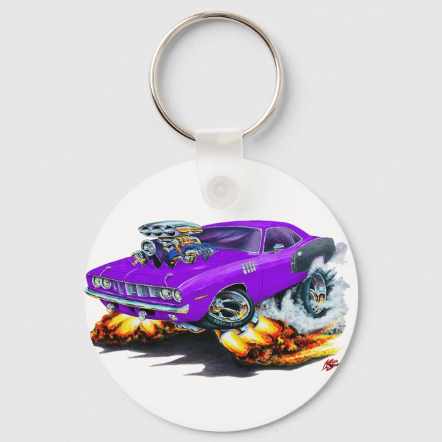 Porte-clés Voiture Hemi Cuda Purple 1971 (Recto)