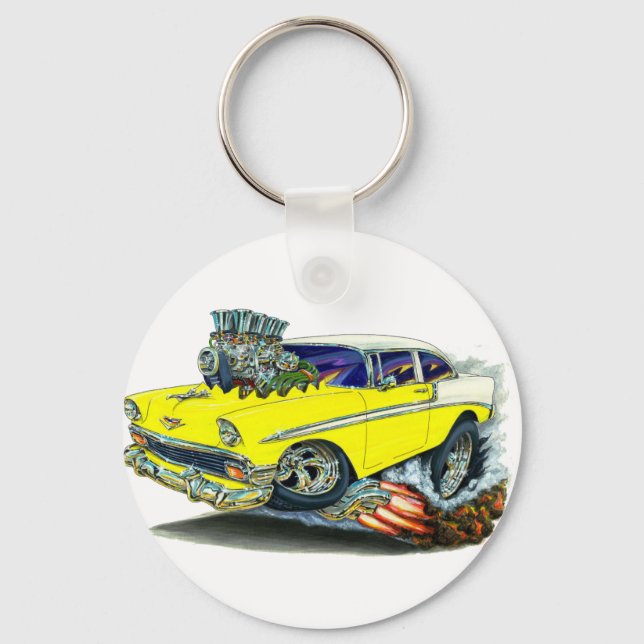 Porte-clés Voiture jaune Chevy Belair 1956 (Recto)
