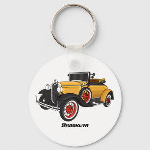 Porte-clés Voiture jaune classique 1931