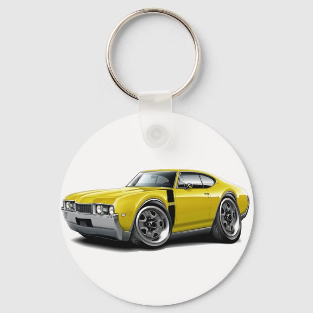 Porte-clés Voiture Jaune-Noire 1968 (Recto)