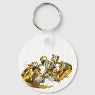 Porte-clés Voiture Musclée à Piston Drapeau Américain 3