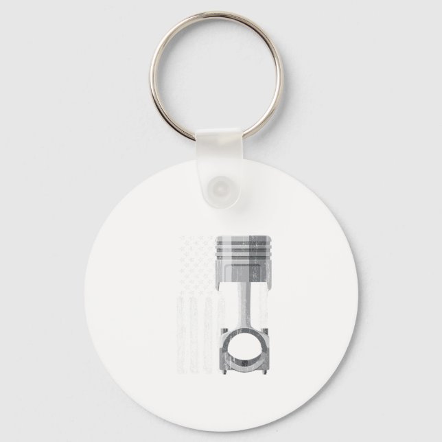 Porte-clés Voiture musculaire à piston de drapeau américain v (Recto)