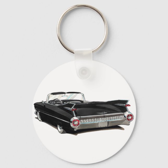Porte-clés Voiture noire Cadillac 1959 (Recto)