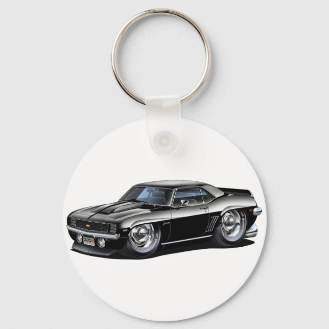 Porte-clés Voiture noire Camaro 1969 (Recto)