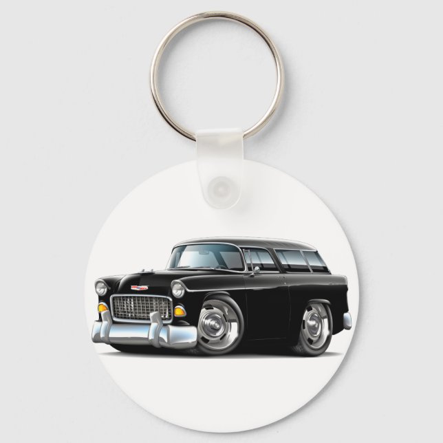 Porte-clés Voiture noire Chevy Nomad 1955 (Recto)