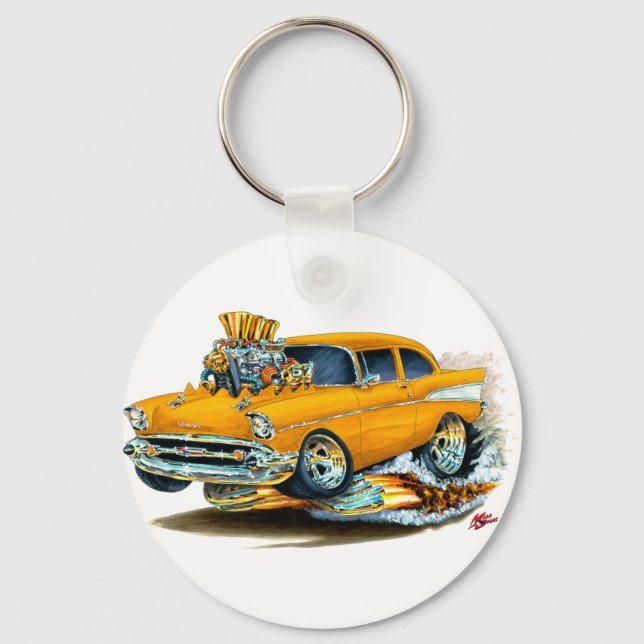 Porte-clés Voiture orange Chevy 150-210 1957 (Recto)