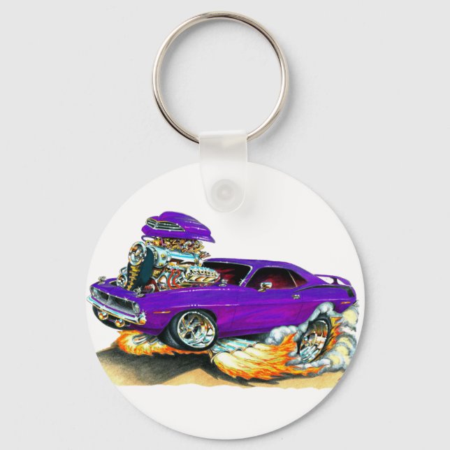 Porte-clés Voiture Plymouth Cuda Purple 1970 (Recto)