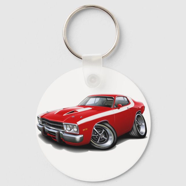 Porte-clés Voiture rouge-blanche 1973-1974 (Recto)