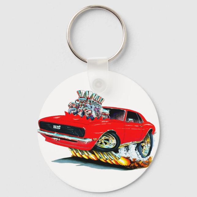 Porte-clés Voiture rouge Camaro 1968 (Recto)