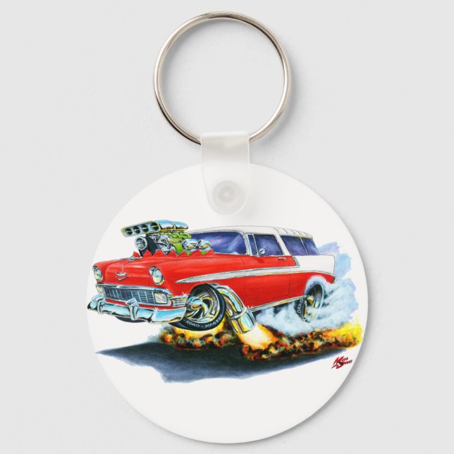Porte-clés Voiture rouge Chevy Nomad 1956 (Recto)