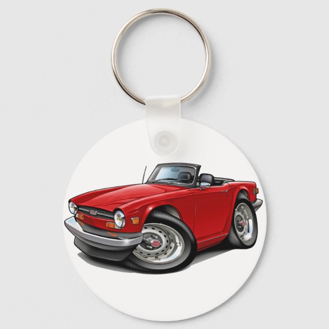 Porte-clés Voiture rouge Triumph TR6 (Recto)