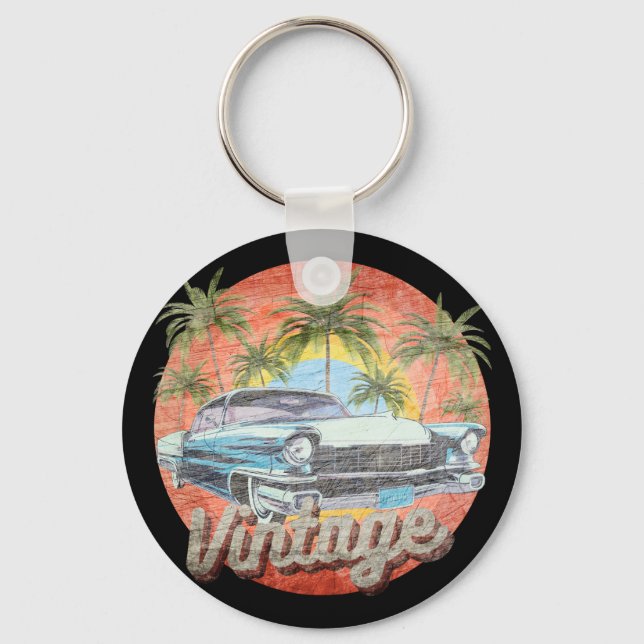 Porte-clés Voiture Rustique Vintage Vacances d'été (Recto)