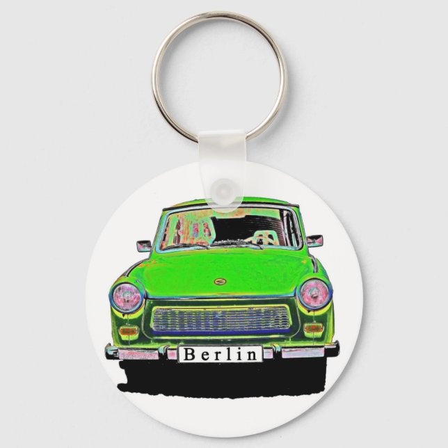 Porte-clés Voiture Trabant en Vert, Berlin (Recto)