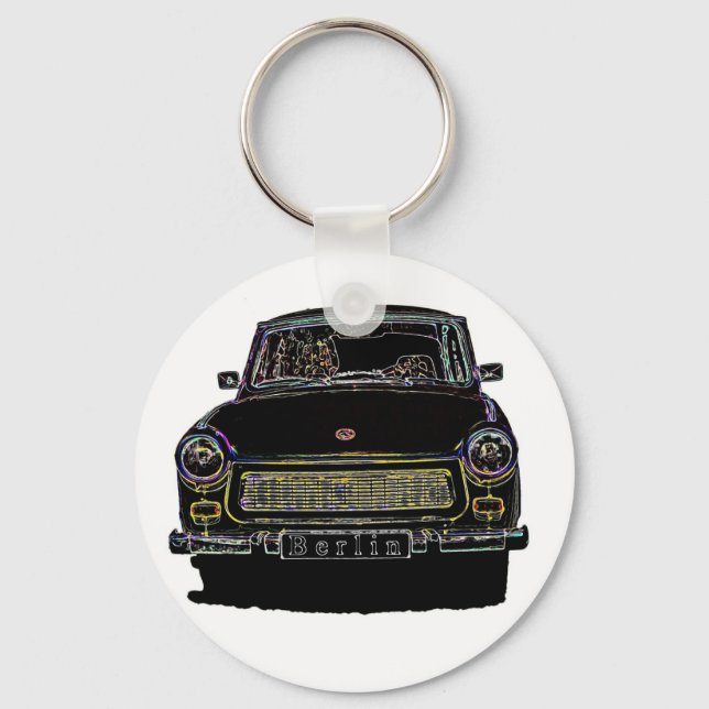 Porte-clés Voiture Trabant, Noir, Vue avant (Recto)