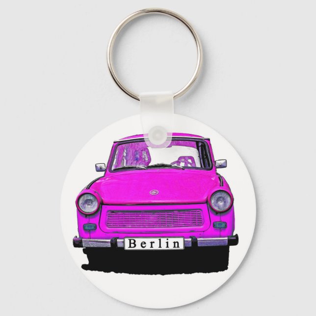 Porte-clés Voiture Trabant Rose (Recto)