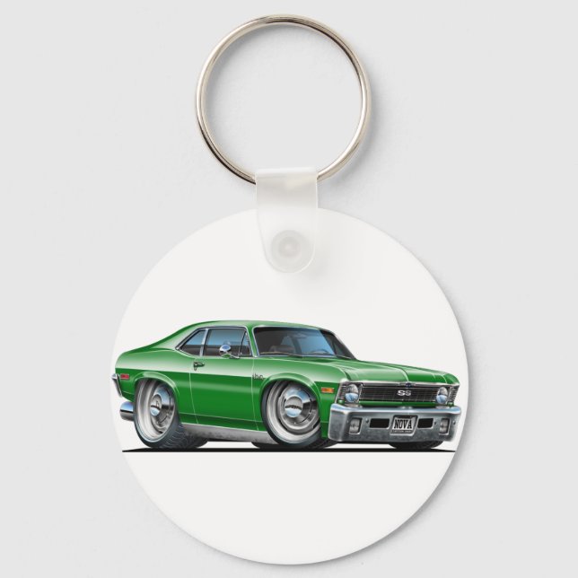 Porte-clés Voiture verte Chevy Nova (Recto)