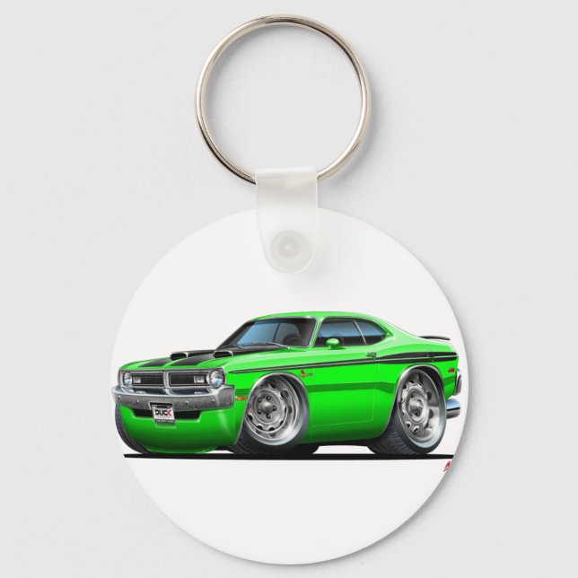 Porte-clés Voiture verte Dodge Demon (Recto)