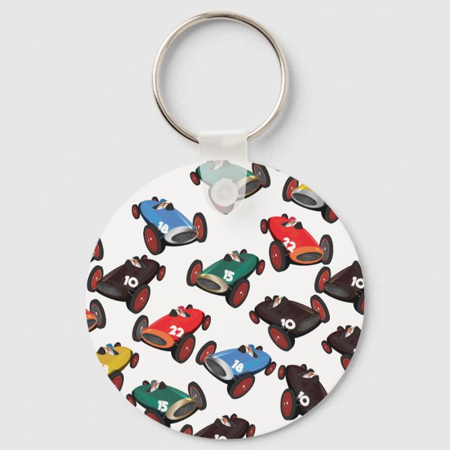 Porte-clés Voitures de course vintage (Recto)