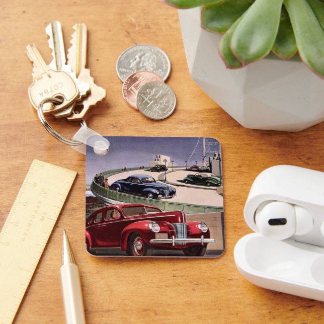 Porte-clés Voitures d'époque, Voyage sur la route des berline (Bureau)