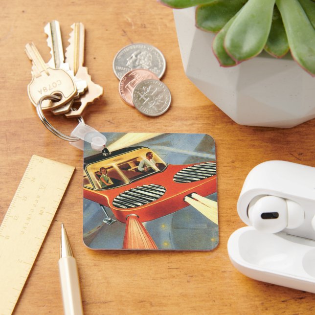 Porte-clés Voitures Volantes de Science-Fiction Rétro (Bureau)