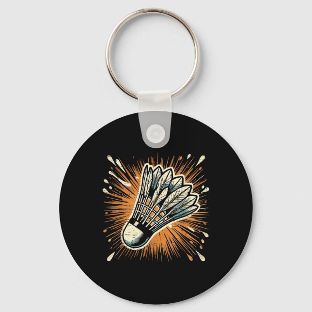 Porte-clés Volant de badminton d'art Splash (Recto)