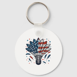 Porte-clés Volant de badminton drôle Drapeau américain Usa 4