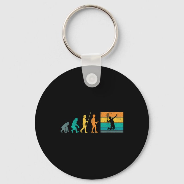 Porte-clés Volant de badminton rétro évolution badminton vint (Recto)