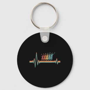 Porte-clés Volant de Badminton Rétro - Joueur Cœur Ekg Vintag