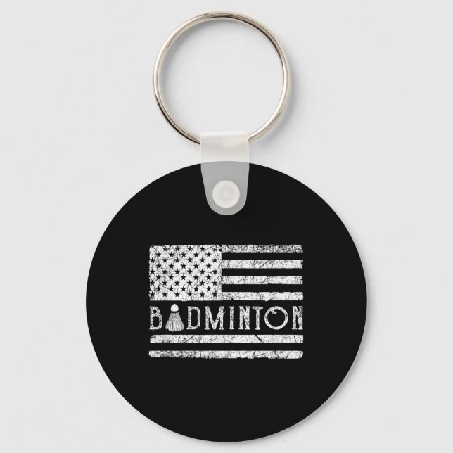 Porte-clés Volants de badminton américains drapeau américain  (Recto)