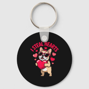 Porte-clés Vole des cœurs bouledogue français valentin chien