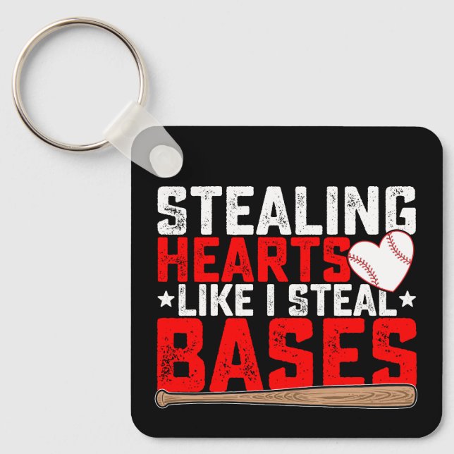 Porte-clés Voler des cœurs comme je vole des bases Baseball (Recto)