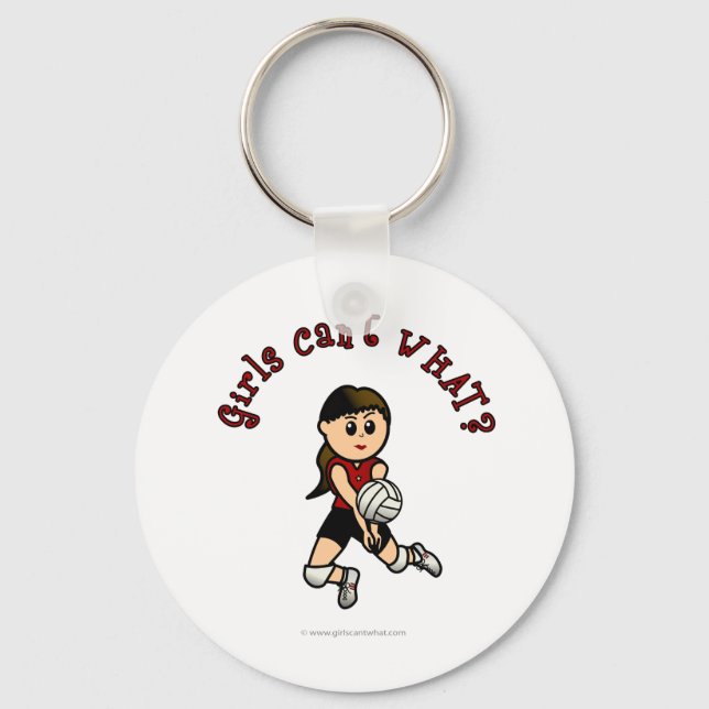 Porte-clés Volley-ball féminin léger en Uniforme rouge (Recto)