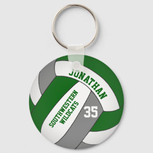 Porte-clés volley-ball personnalisé gris vert