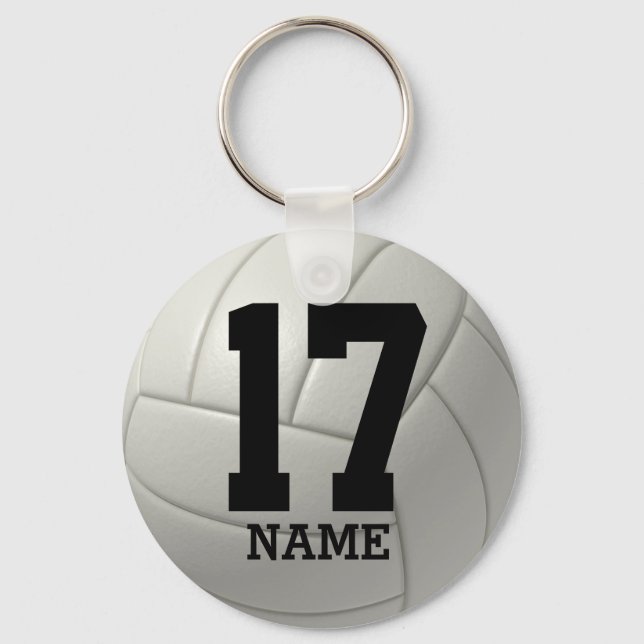 Porte-clés Volley-ball personnalisé (nom et numéro) (Recto)