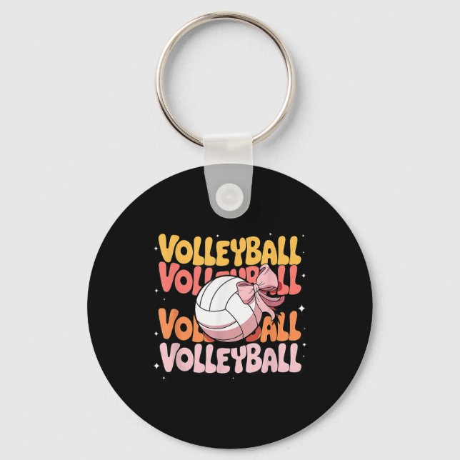 Porte-clés Volley-ball super Coquette Bow Volleyball Lover Vo (Recto)