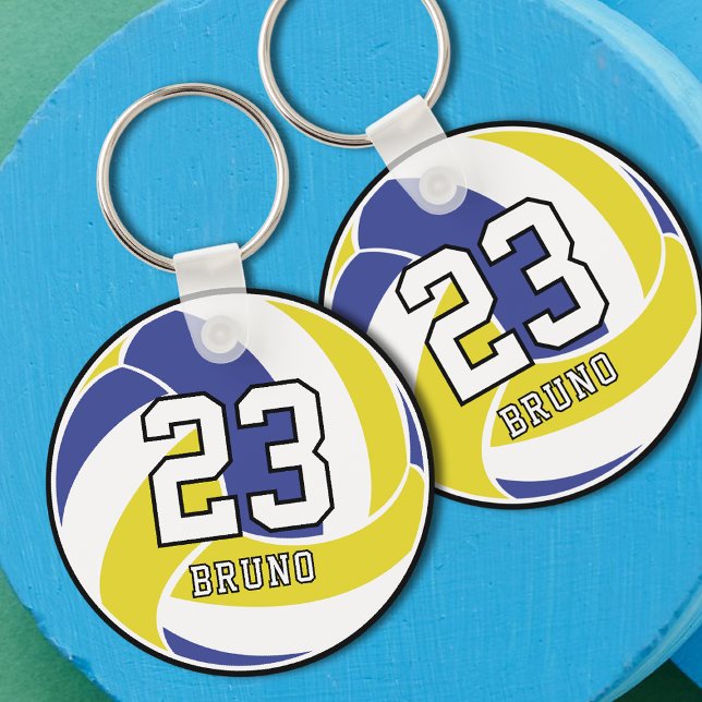 Porte-clés Volleyball Ball Custom Name & Jersey Number (Créateur téléchargé)