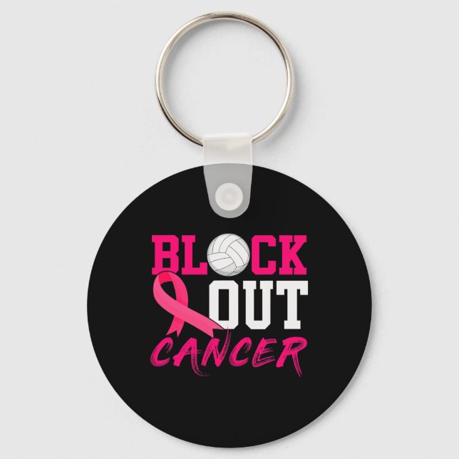 Porte-clés Volleyball Cancer du sein Sensibilisation Bloquer  (Recto)