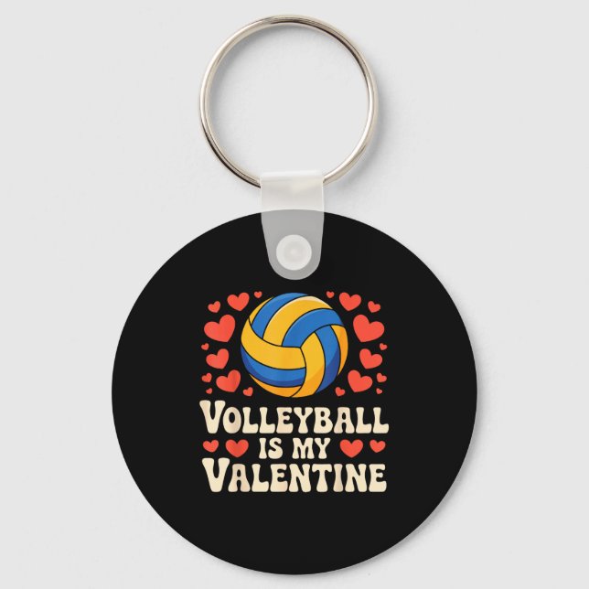 Porte-clés Volleyball Is My Valentine Romantic Valentines Day (Recto)