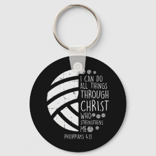 Porte-clés Volleyball je peux faire des choses Bible Verse Di