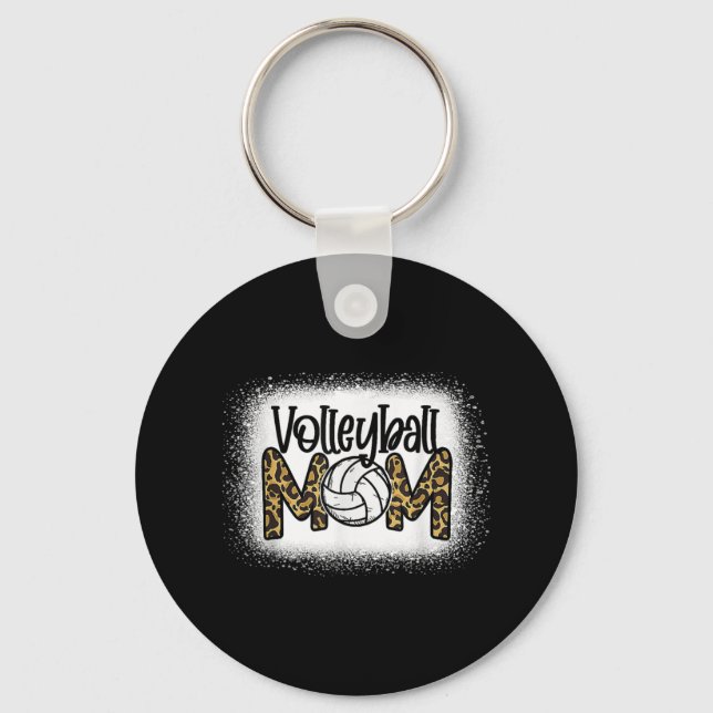 Porte-clés Volleyball Maman Leopard Bleached Fun Fun Mother's (Recto)