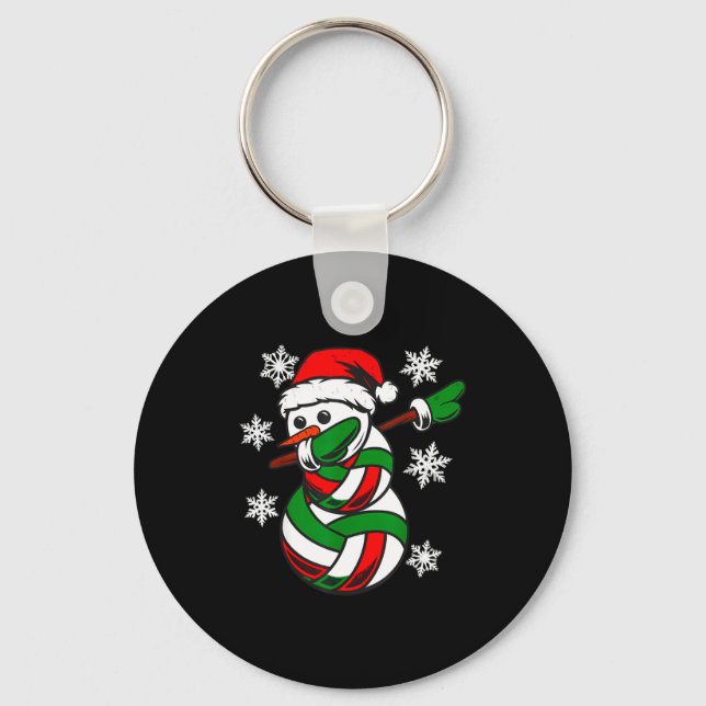 Porte-clés Volleyball Santa Hat Snowman Xmas Funny Volleyball (Recto)