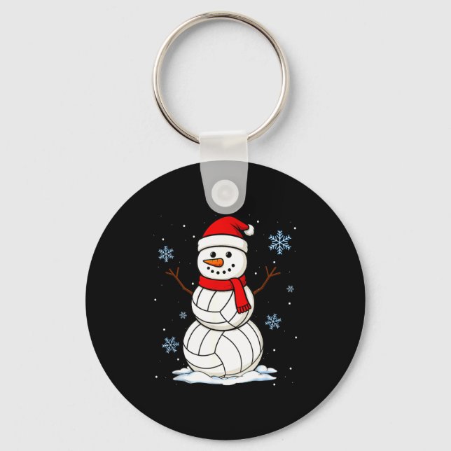 Porte-clés Volleyball Snowman Merry Christmas Funny Srts Xmas (Recto)