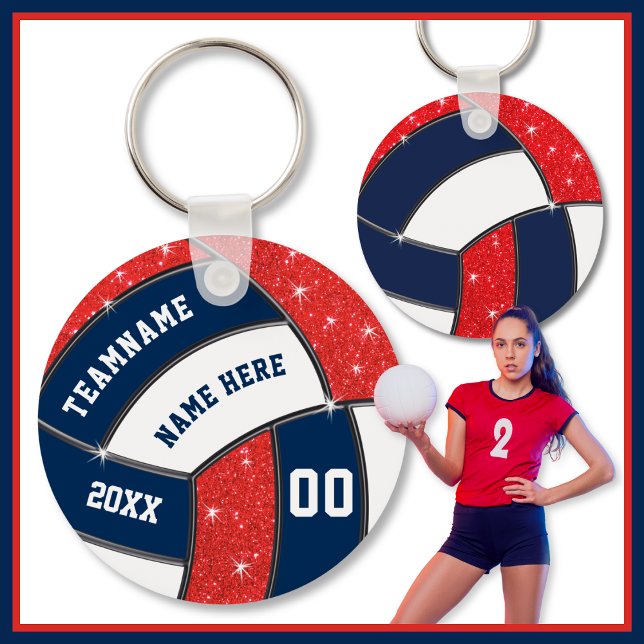 Porte-clés Volleyball Team Goodie Bag Ideas, Volleyball (End of season gifts for volleyball team. Volleyball team gift ideas. Red, Volleyball treat ideas.)