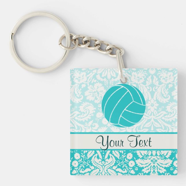 Porte-clés Volleyball turquoise (Devant)