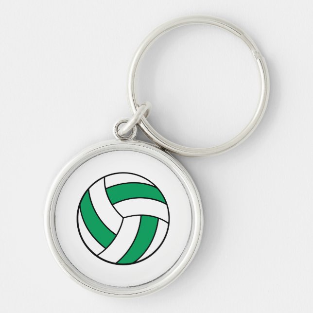 Porte-clés volleyball vert et blanc (Devant)