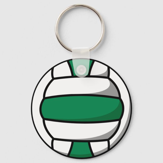 Porte-clés volleyball vert et blanc (Recto)