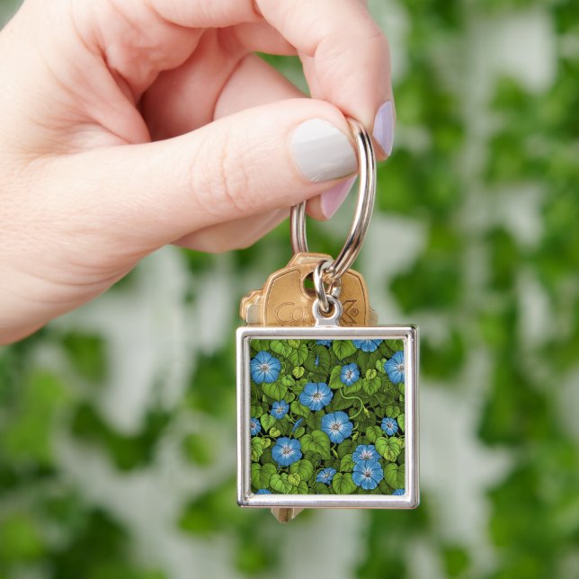 Porte-clés Volubilis en bleu et vert (main)