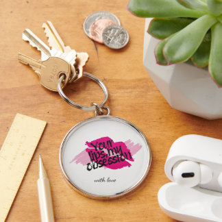 Porte-clés Vos Lèvres, Mon Obsession – Cadeau Rose Romantique