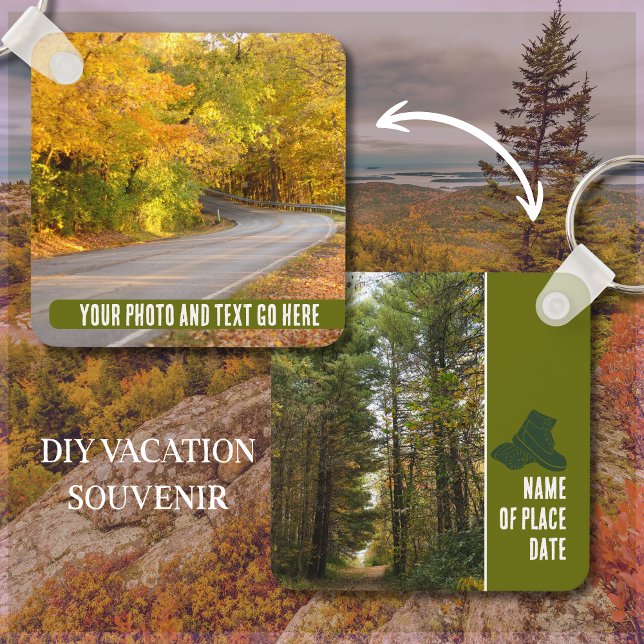 Porte-clés Vos propres photos et textes en plein air Randonné (Two-sided metal keychain makes a great outdoor vacation souvenir. Add your photo and custom text.

)