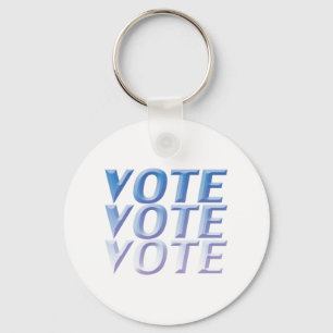 Porte-clés vote - bleu 3D lettres blanc